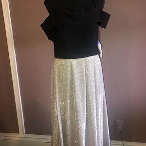 Brand new silver and black dress
